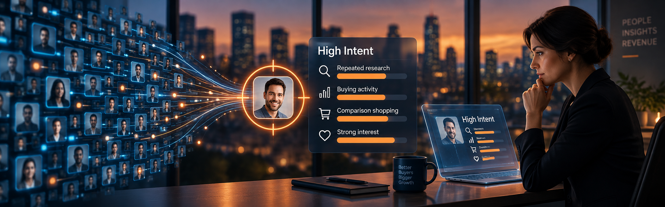 Intent intelligence helping a sales team focus on warmer buying signals